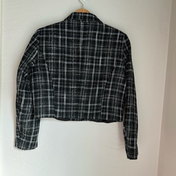 Zara Womens Plaid Tweed Crop Jacket Size‎ L - Picture 14 of 14